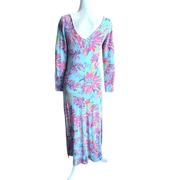 Lilly Pulitzer Lauren Maxi Dress Floral Trippin and Slippin SZ S - Picture 3 of 14
